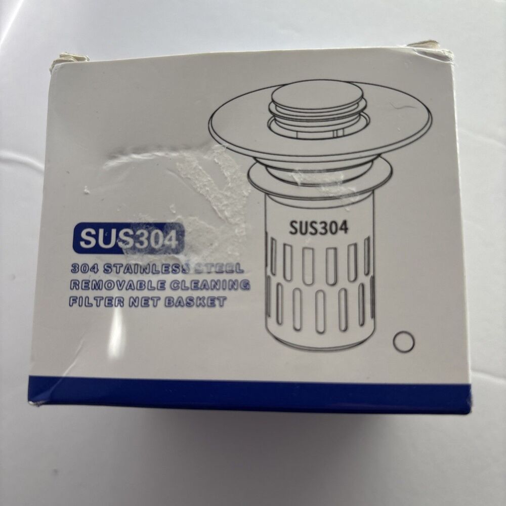 SUS304 Pop-Up Drain Assembly w/ Filter Basket Stainless Steel Sink Plug New